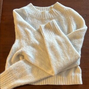 Cropped Cozy White Women's Sweater